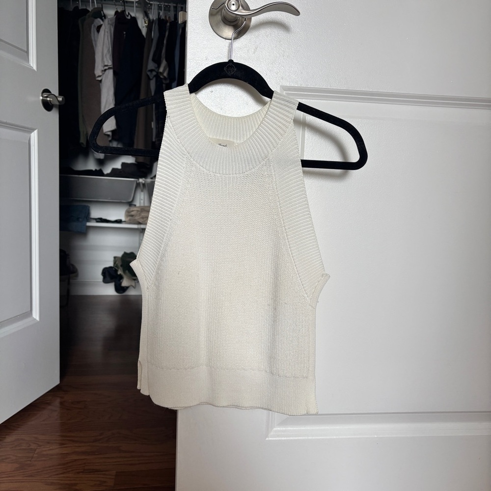 Aritzia Knit White Tank Top